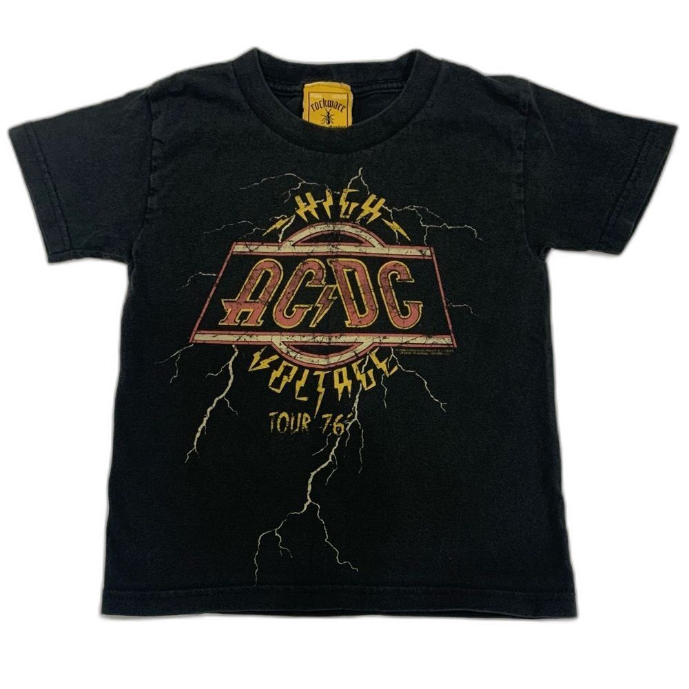 AC/DC Vintage Y2K High Voltage Tour 76’ Rock Band Kids T-Shirt XS 4/5